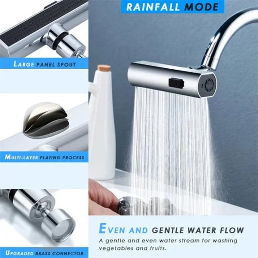3 in 1 Multifunctional Water Faucet Adapter side view showing rotation modes