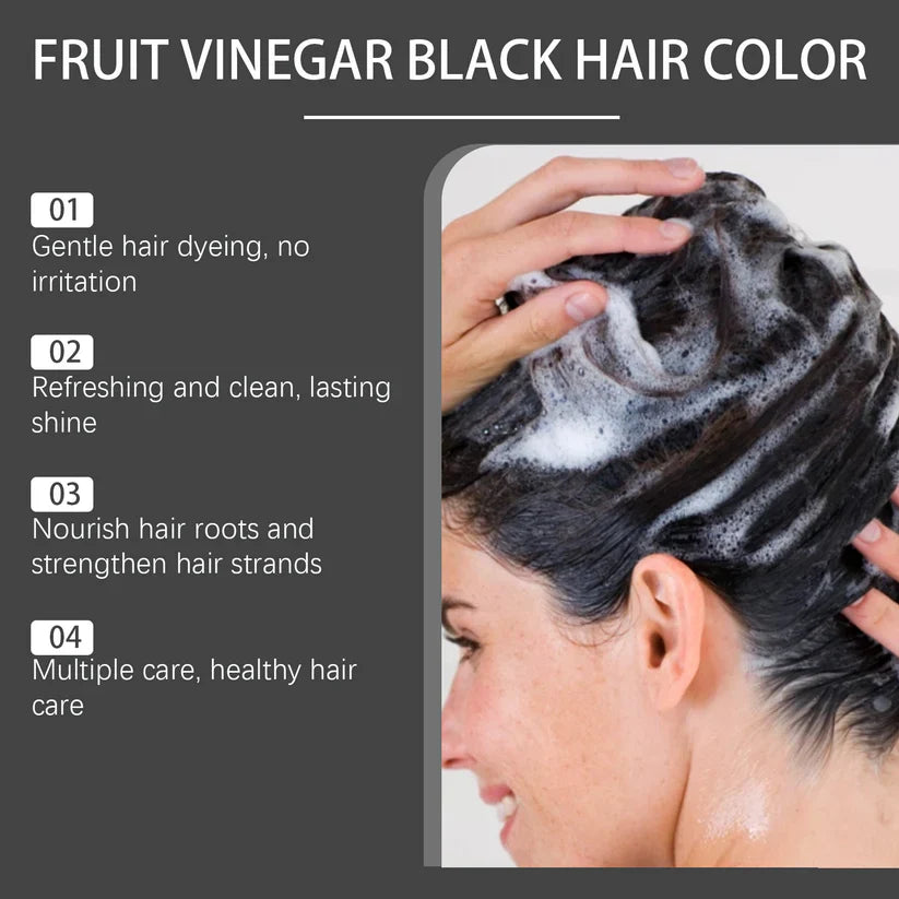 Side view of black hair colour gel packaging
