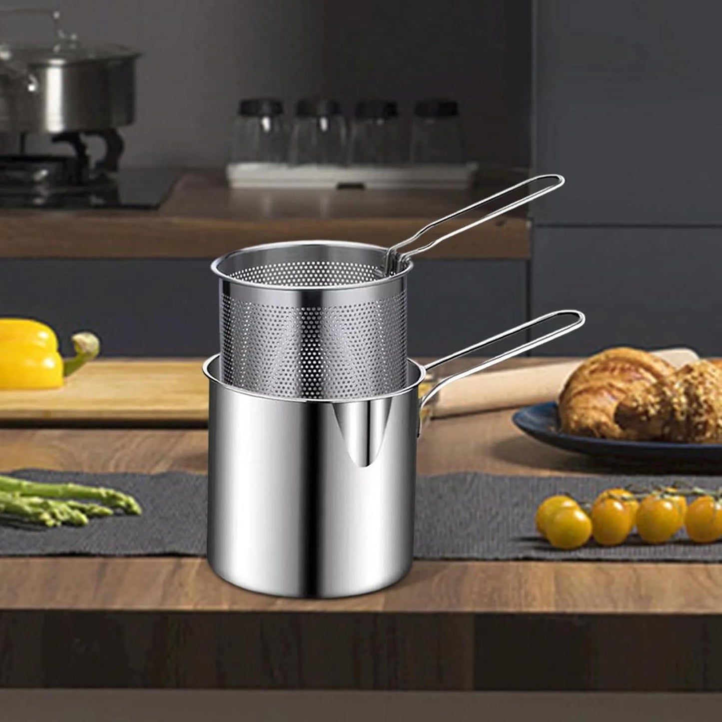 Stainless Steel Deep Frying Pot | Safe Kitchen Fryer