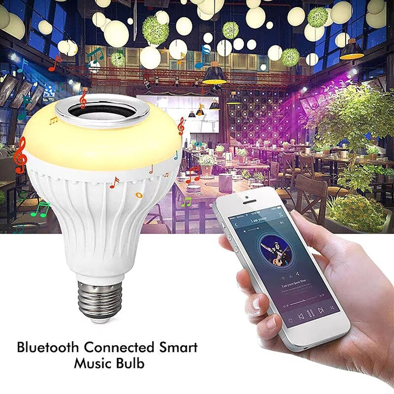 Bluetooth Speaker Bulb Smart LED RGB + Remote Control Wireless