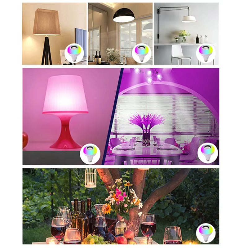 Bluetooth Speaker Bulb Smart LED RGB + Remote Control Wireless