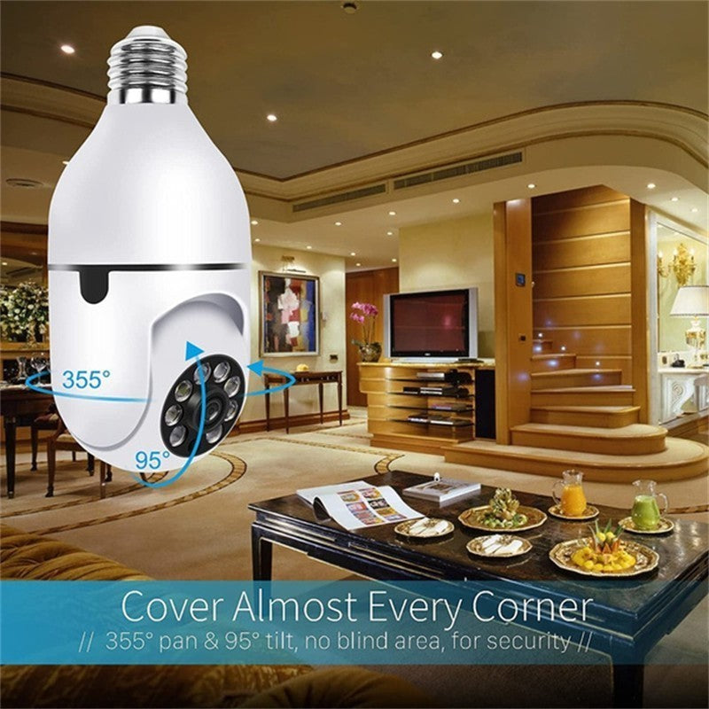 E27 WiFi PTZ Bulb Camera | 360° Waterproof Security
