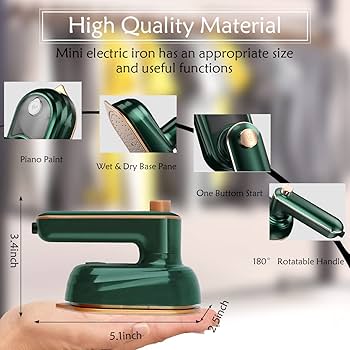 Portable Mini Steam Iron side view compact steam iron design