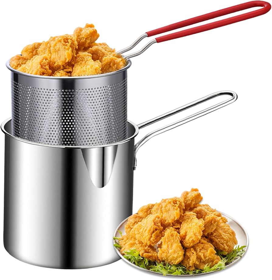 Stainless Steel Deep Frying Pot front view kitchen fryer